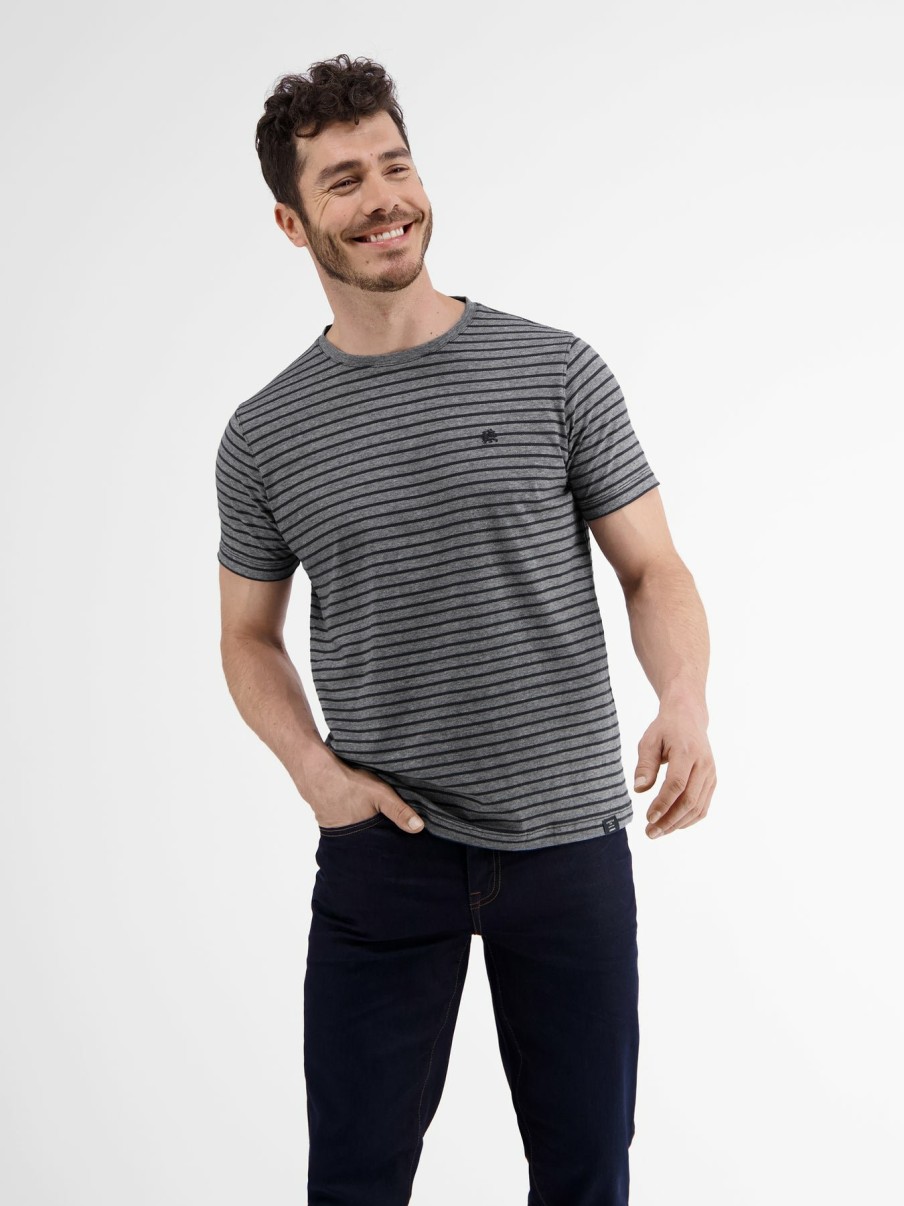 Heren LERROS | T-Shirt Met Een Gestructureerde Kwaliteit Classic Navy