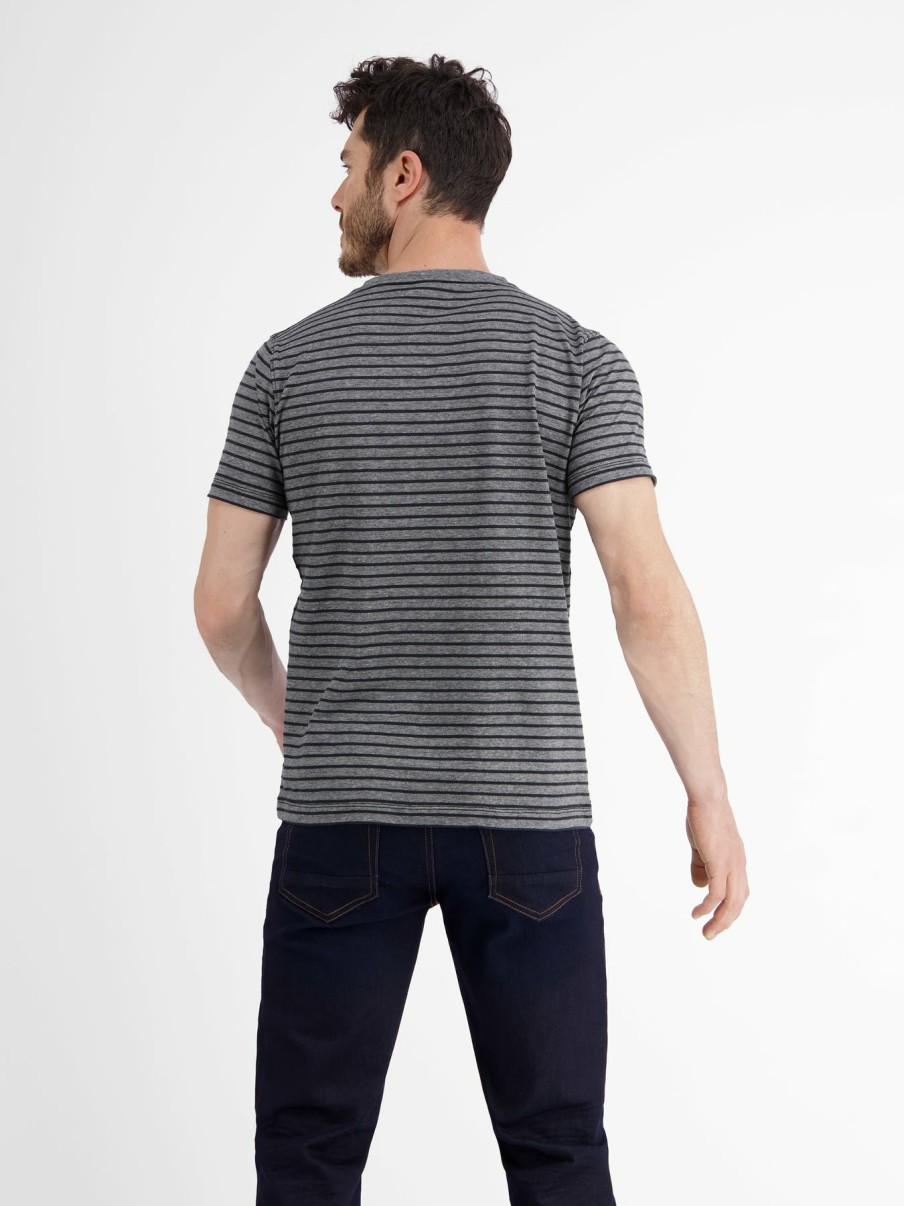 Heren LERROS | T-Shirt Met Een Gestructureerde Kwaliteit Classic Navy