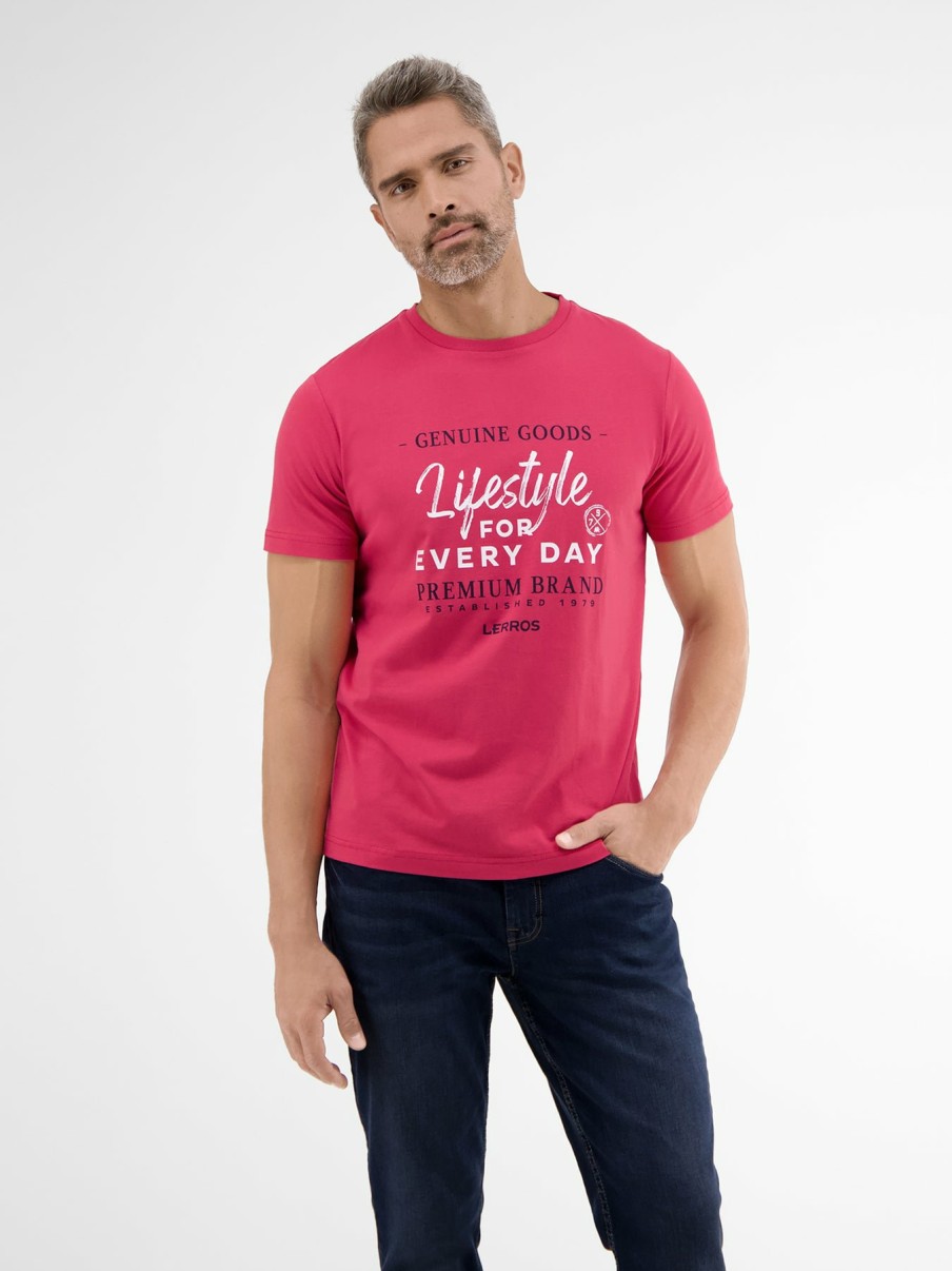 Heren LERROS | T-Shirt Met Print Op De Voorkant