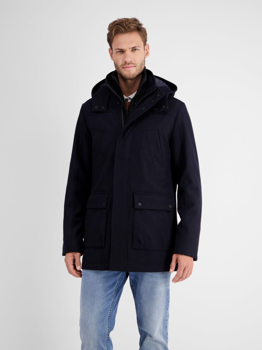 Heren LERROS | Lrs Jas Met Capuchon Classic Navy