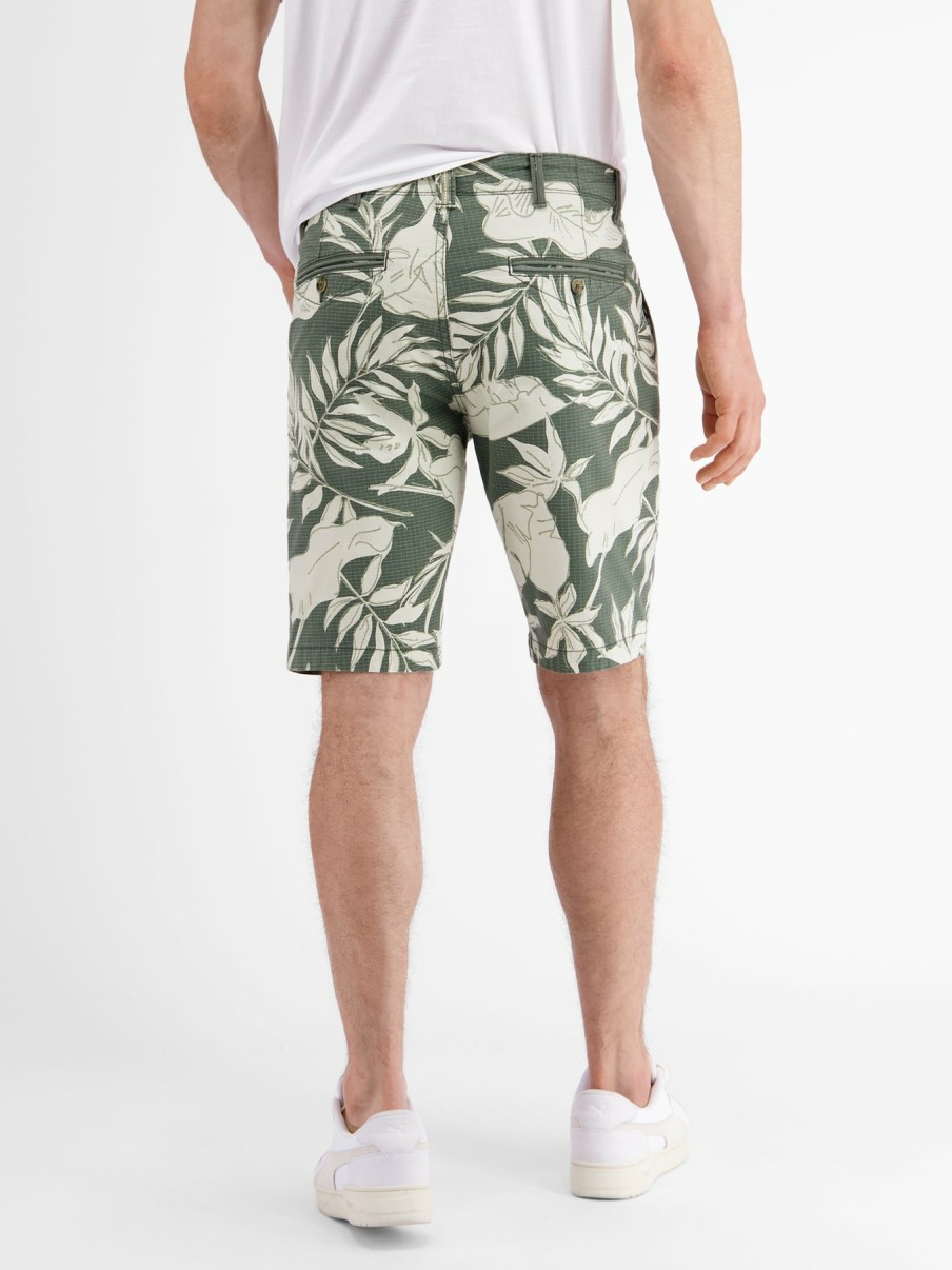 Heren LERROS | Bermuda Short Met Een All-Over Print Chilled Olive