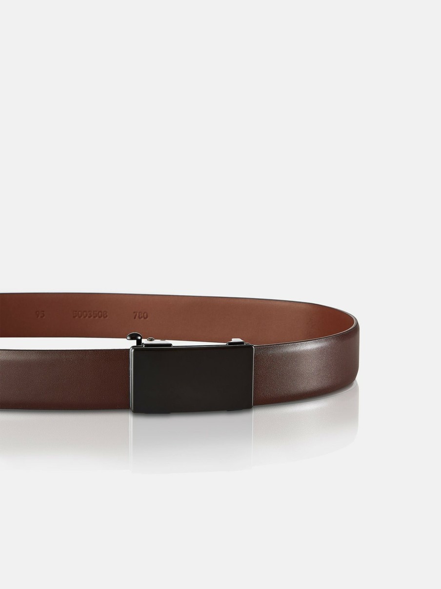 Accessoires LERROS | Stadsriem Met Gesp Dark Brown