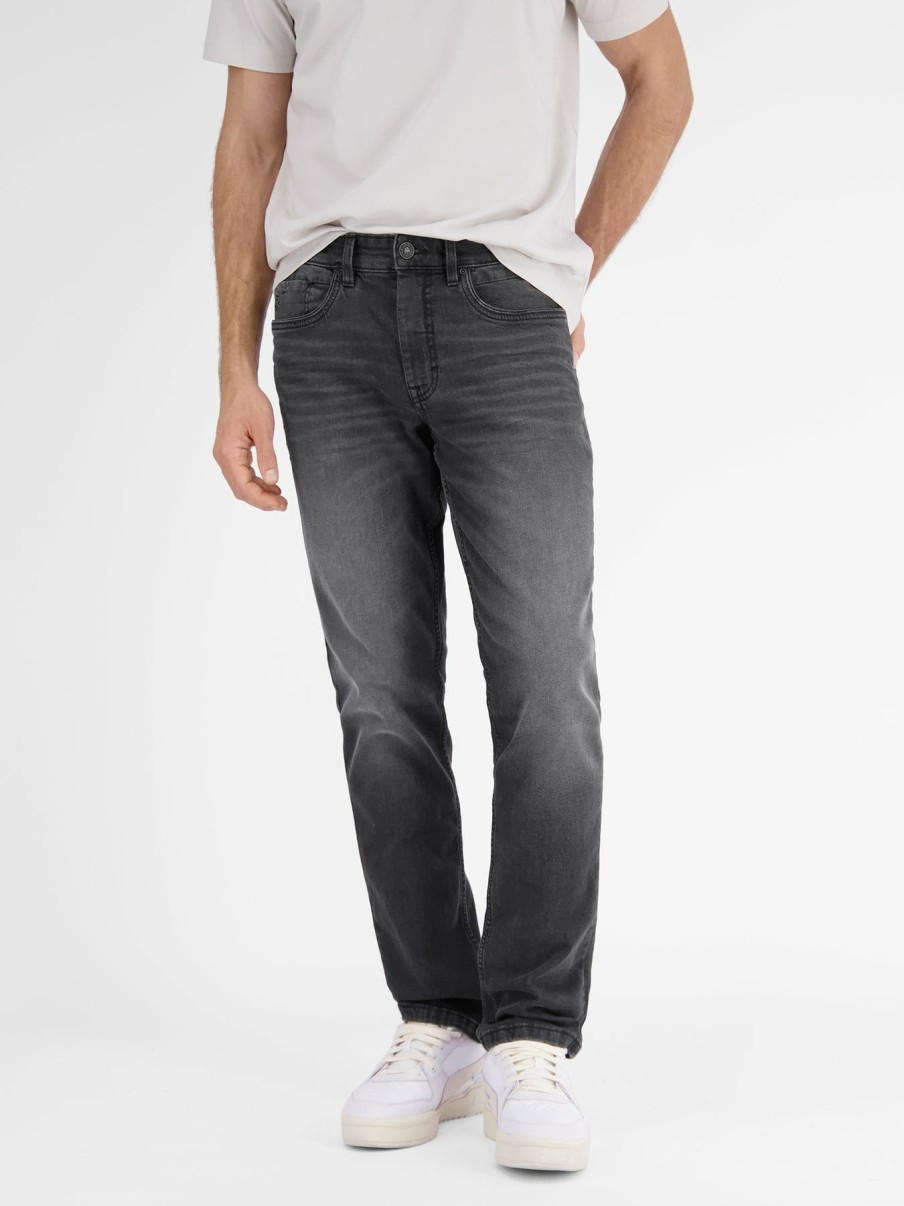 Heren LERROS | Baxter-Stretchdenim Met 5 Zakken In Relaxed Fit Black Used Wash