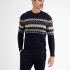 Heren LERROS | Jacquard Gebreide Trui Navy