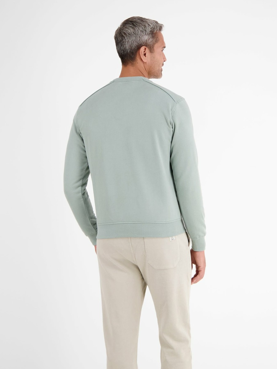 Heren LERROS | Sweatshirt Van French Terry Badstof Met Ronde Hals Green