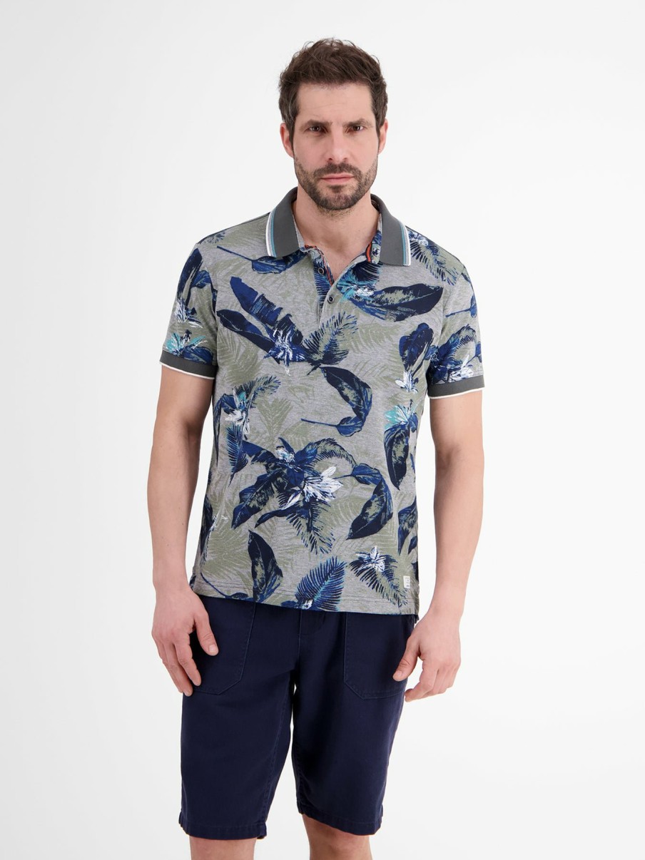 Heren LERROS | Klassieke Polo Met All-Over Print Green