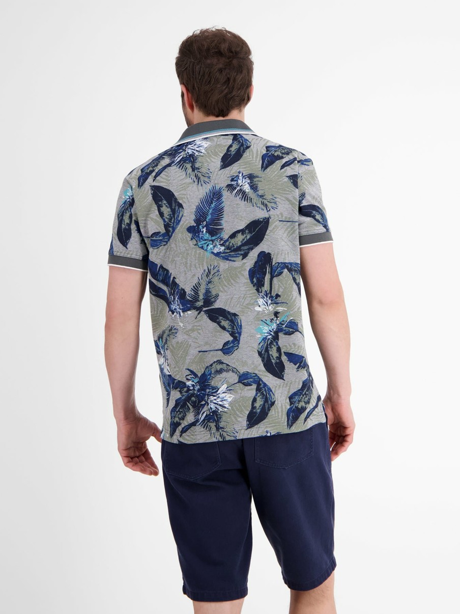 Heren LERROS | Klassieke Polo Met All-Over Print Green