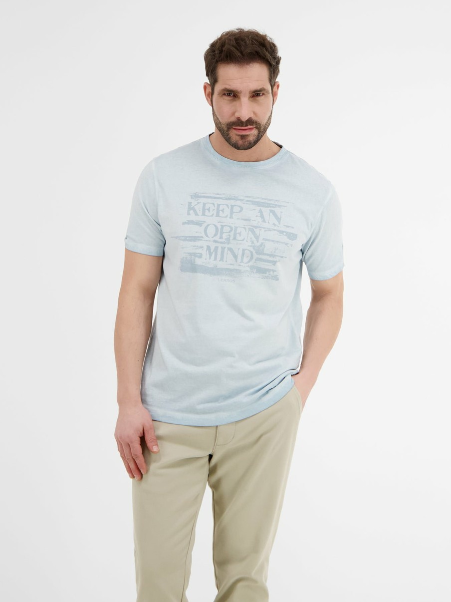 Heren LERROS | T-Shirt Met Tonale Print