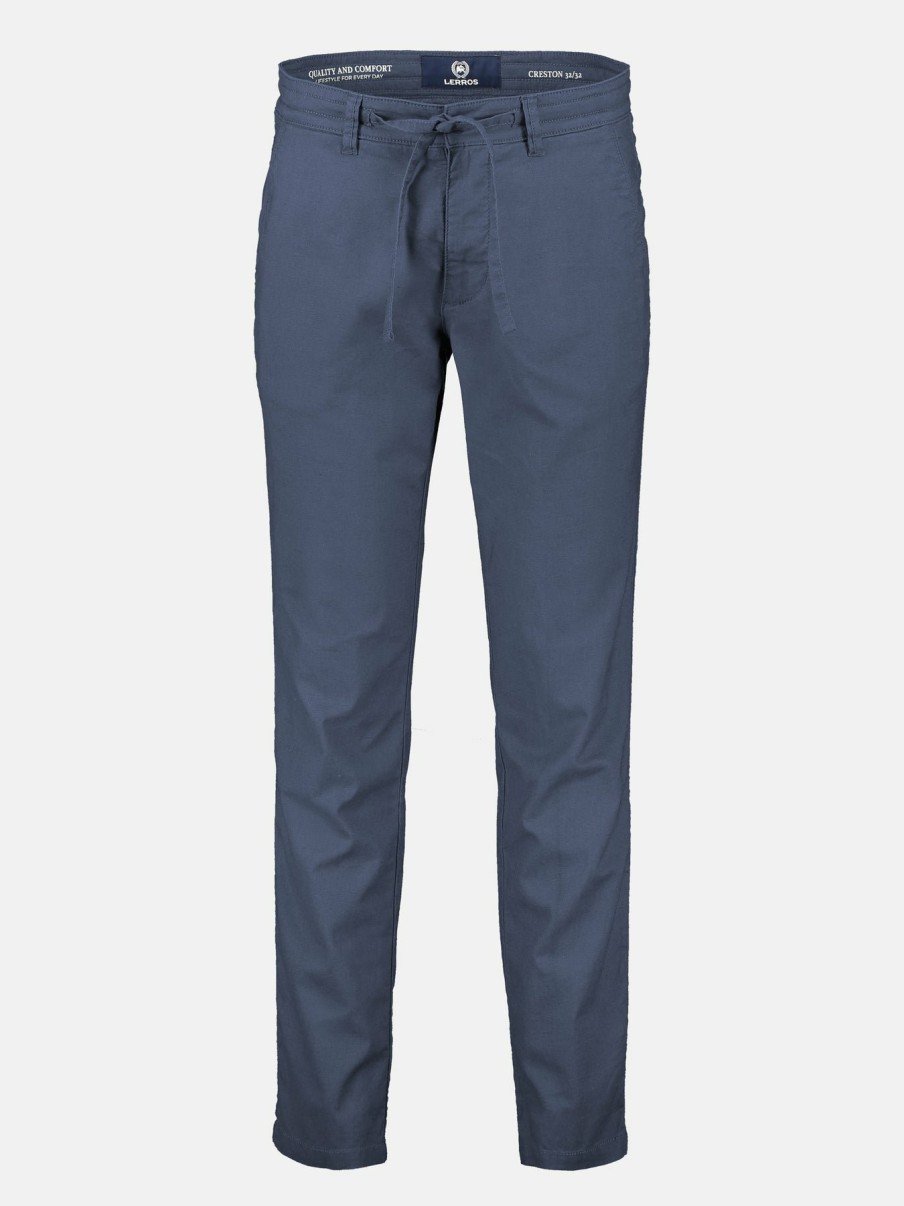 Heren LERROS | Katoen Linnen Chino Blue