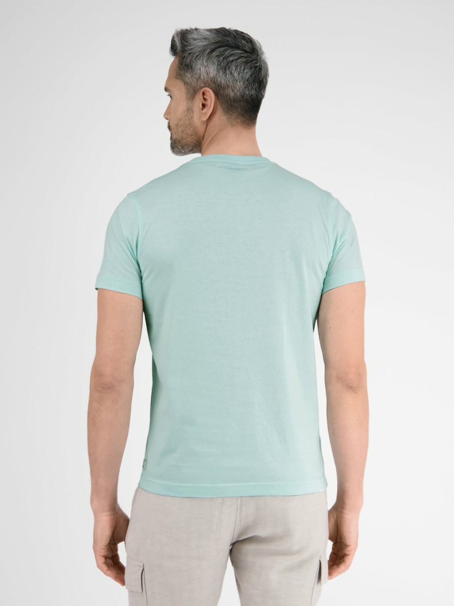 Heren LERROS | T-Shirt Met Design Fotoprint Tinted Aqua