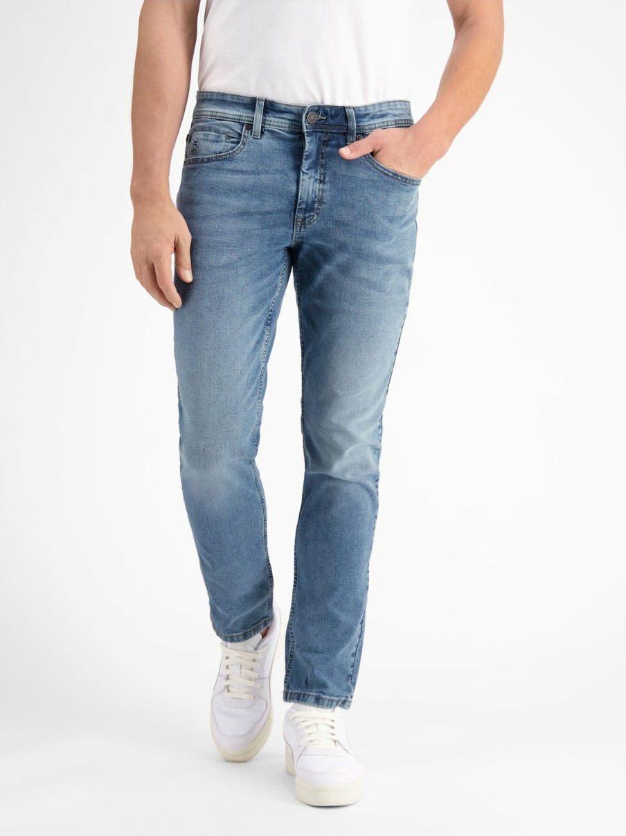 Heren LERROS | Baxter 5-Pocket Denim Stijl, Relaxte Pasvorm Blue Used Wash