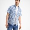 Heren LERROS | Jersey Shirt Met Korte Mouwen Met Aop Travel Blue