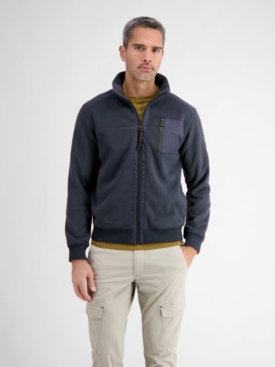 Heren LERROS | Sweatjack Van Polarfleece Classic Navy