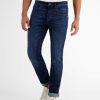 Heren LERROS | Baxter 5-Pocket-Denim In Used-Look, Relaxed Fit, Blauw Dark Blue