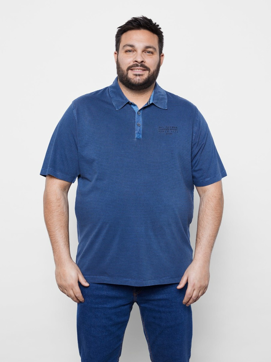 GROTE MAAT LERROS | Poloshirt, Fijn Gestreept