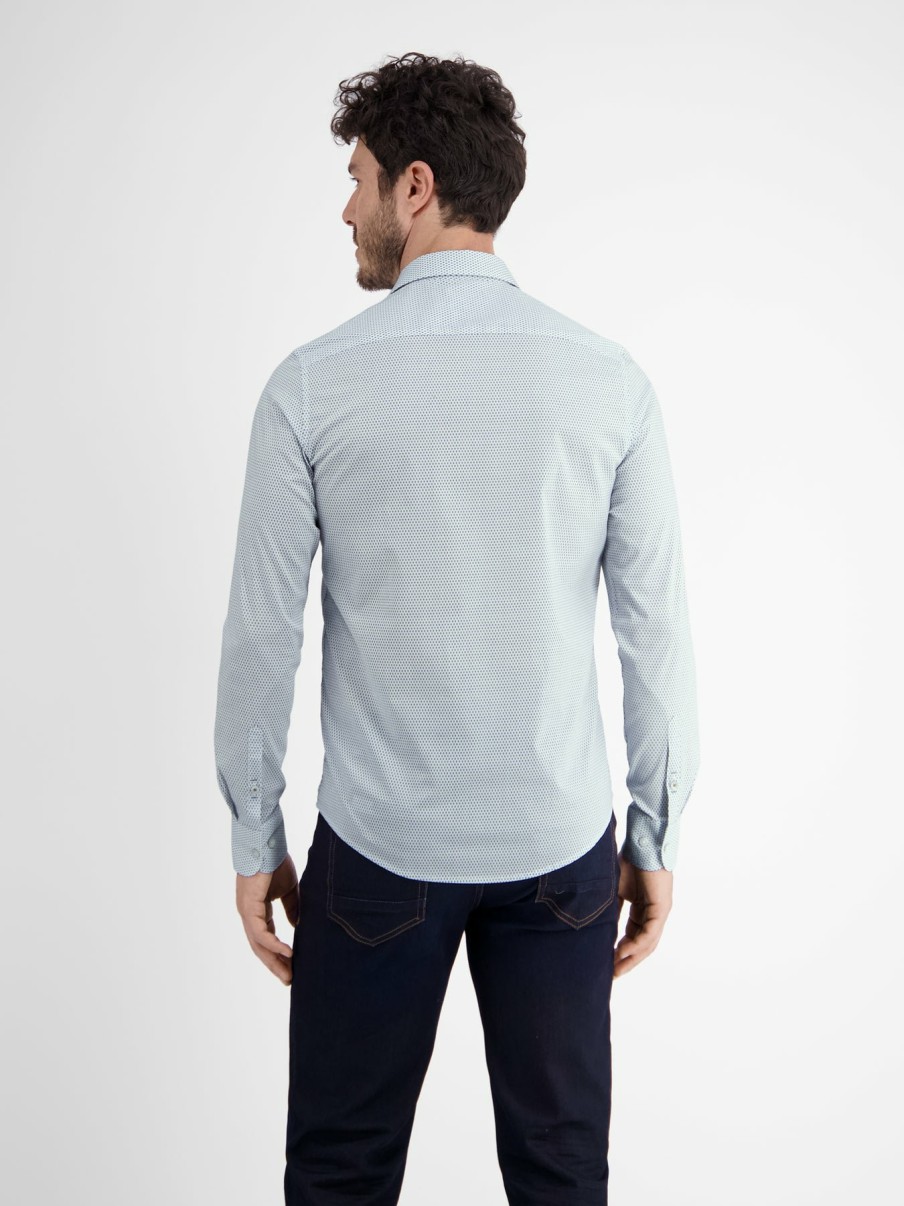 Heren LERROS | Shirt Met Lange Mouwen En Minimale Aop