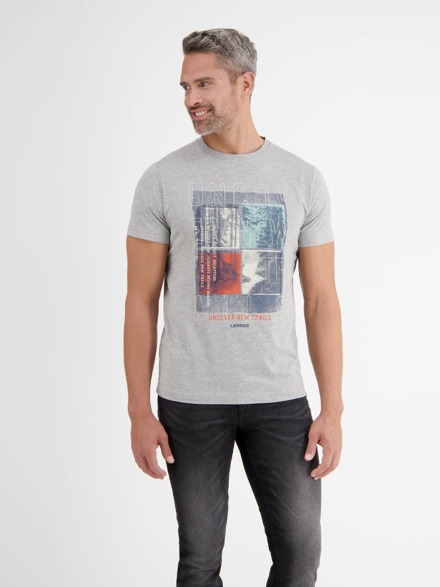 Heren LERROS | T-Shirt Met Print Op De Voorkant