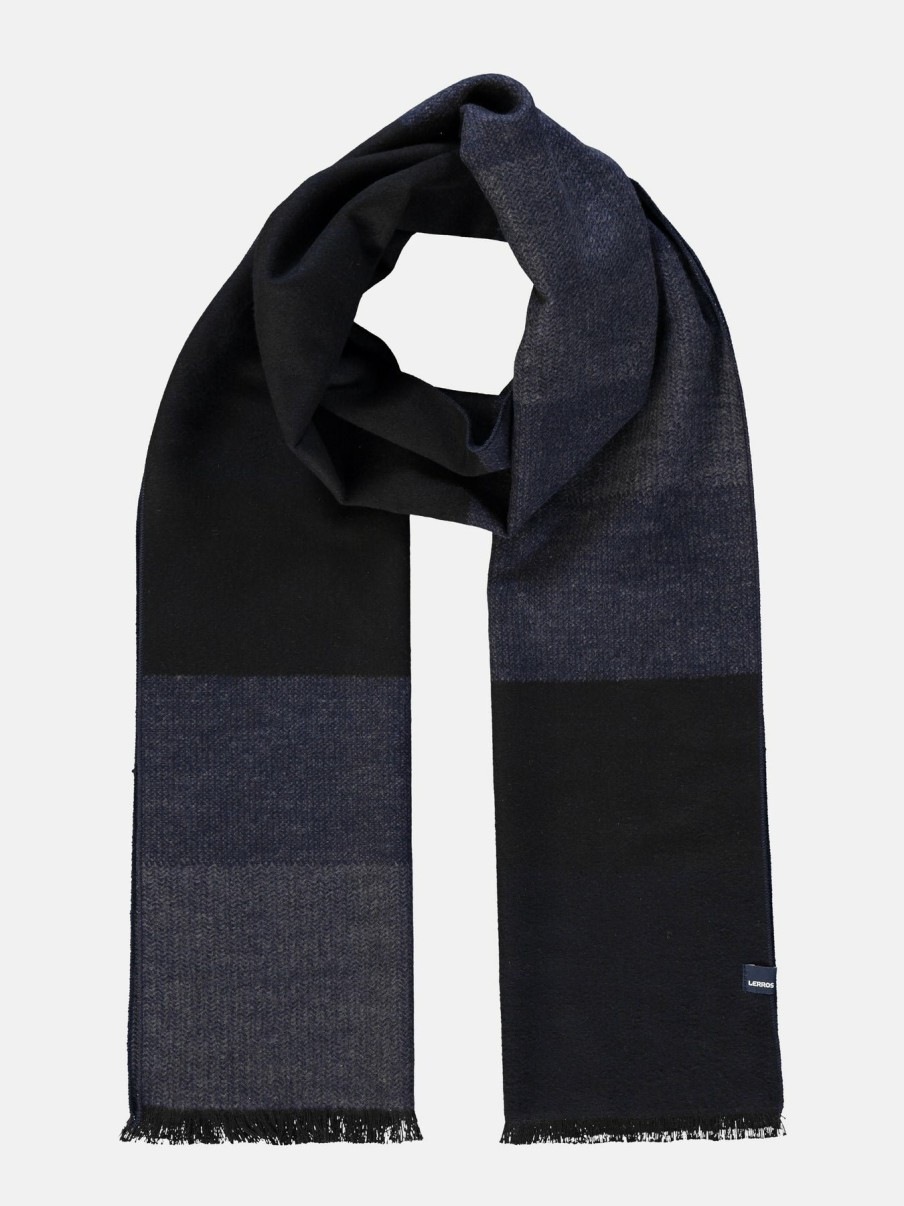 Accessoires LERROS | Viscose Sjaal. Gestreept Classic Navy