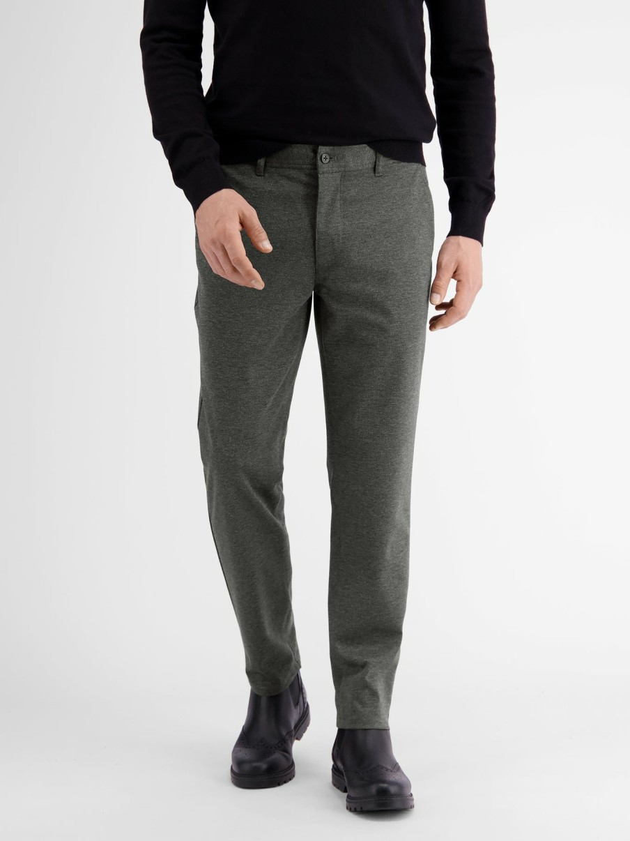 Heren LERROS | Jersey Chino, Aop Mid Grey Melang