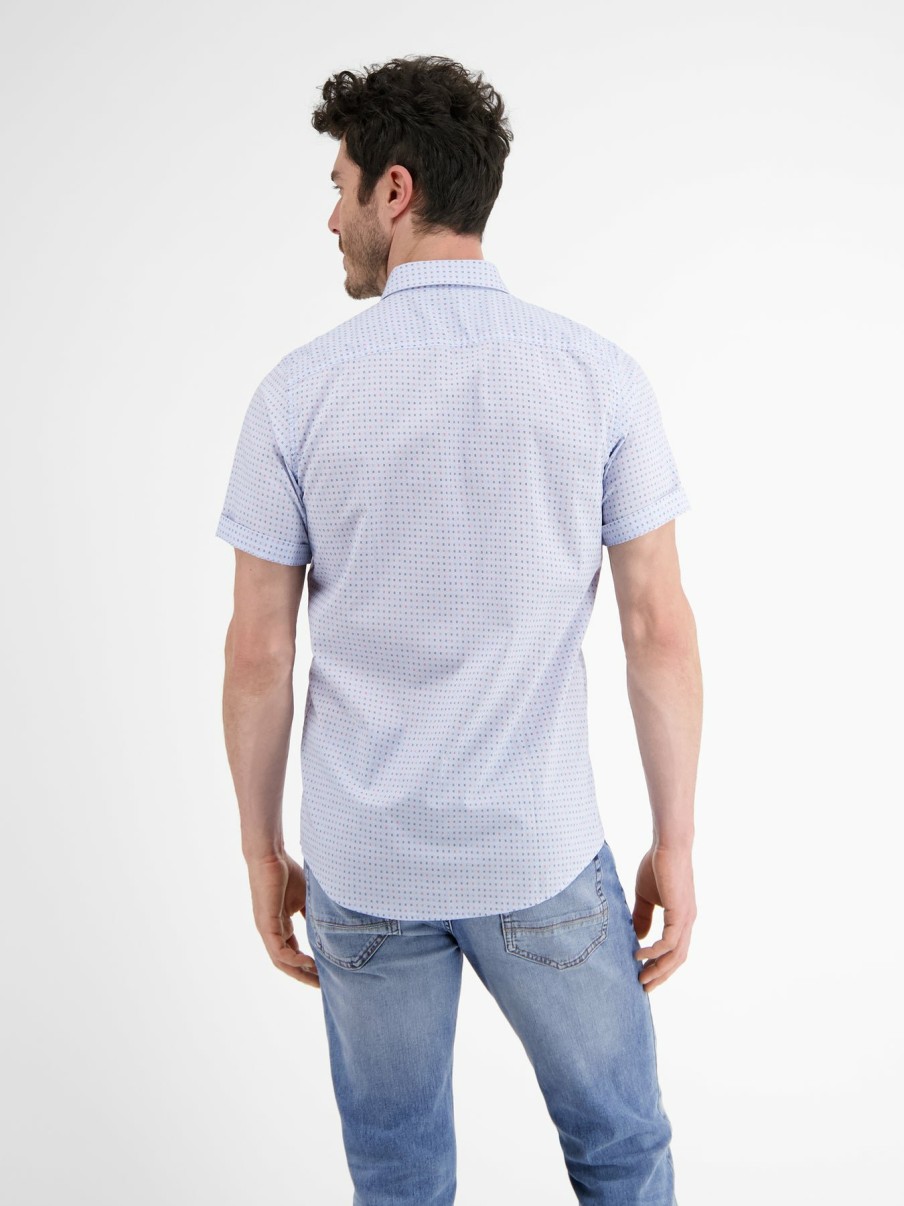 Heren LERROS | Shirt Met Korte Mouwen, Geometrisch Patroon