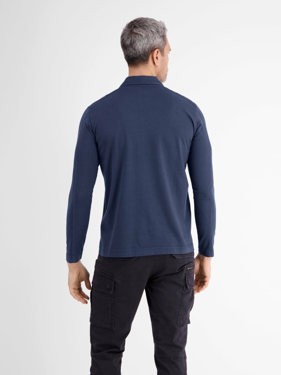 Heren LERROS | Rugbyshirt Met Lange Mouwen Classic Navy