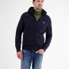 Heren LERROS | Sweatjack Met Nylon Capuchon Navy