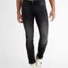 Heren LERROS | Baxter 5-Pocket Distressed Denim, Relaxed Fit, Zwart Graphite