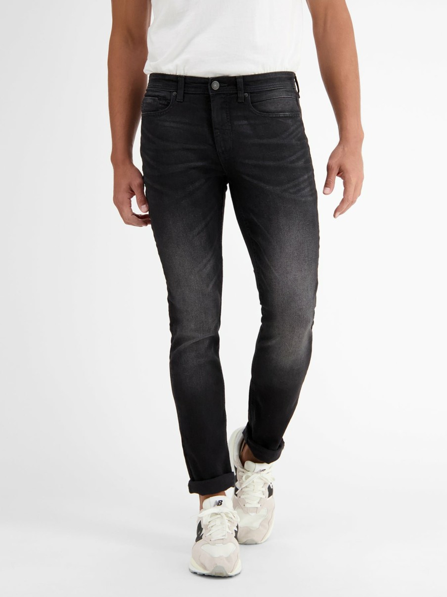 Heren LERROS | Baxter 5-Pocket Distressed Denim, Relaxed Fit, Zwart Graphite