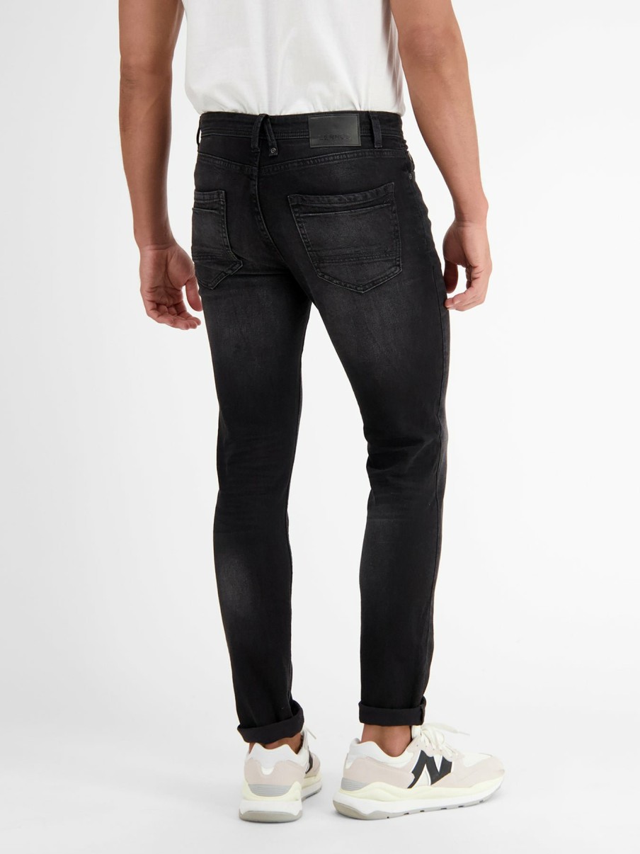 Heren LERROS | Baxter 5-Pocket Distressed Denim, Relaxed Fit, Zwart Graphite