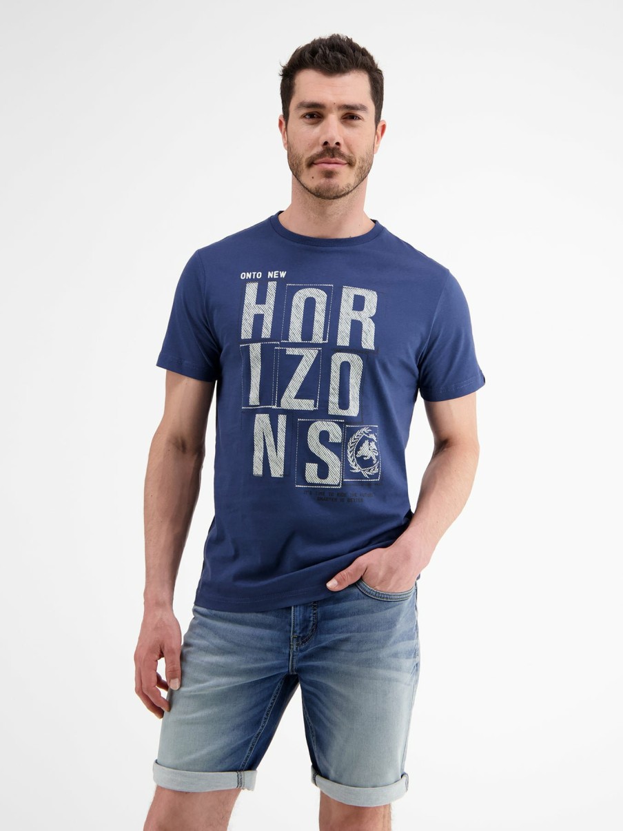 Heren LERROS | Casual Overhemd Met Print Op De Borst