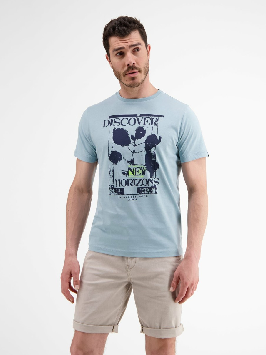 Heren LERROS | Sportief T-Shirt Met Contrasterende Print