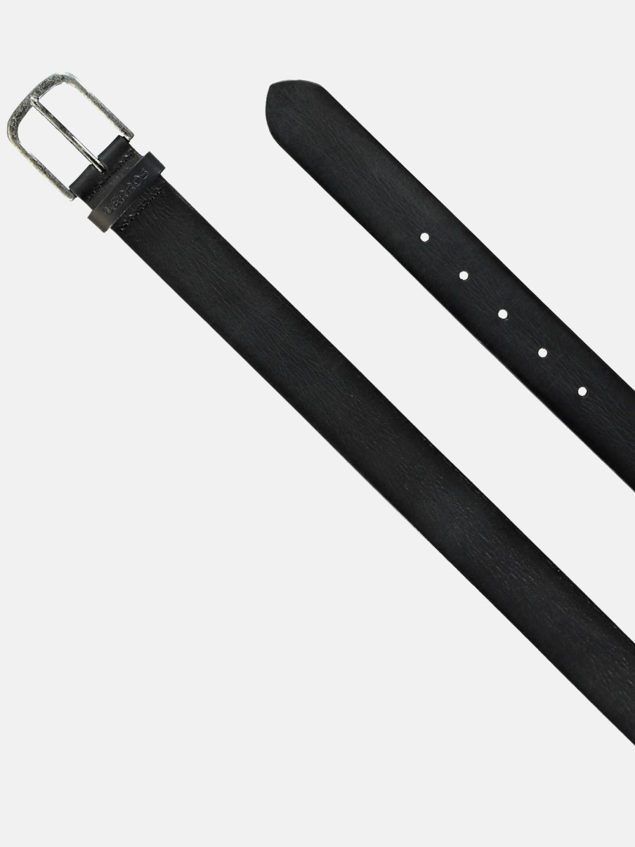 Accessoires LERROS | Leren Riem, Gearceerde Look Black