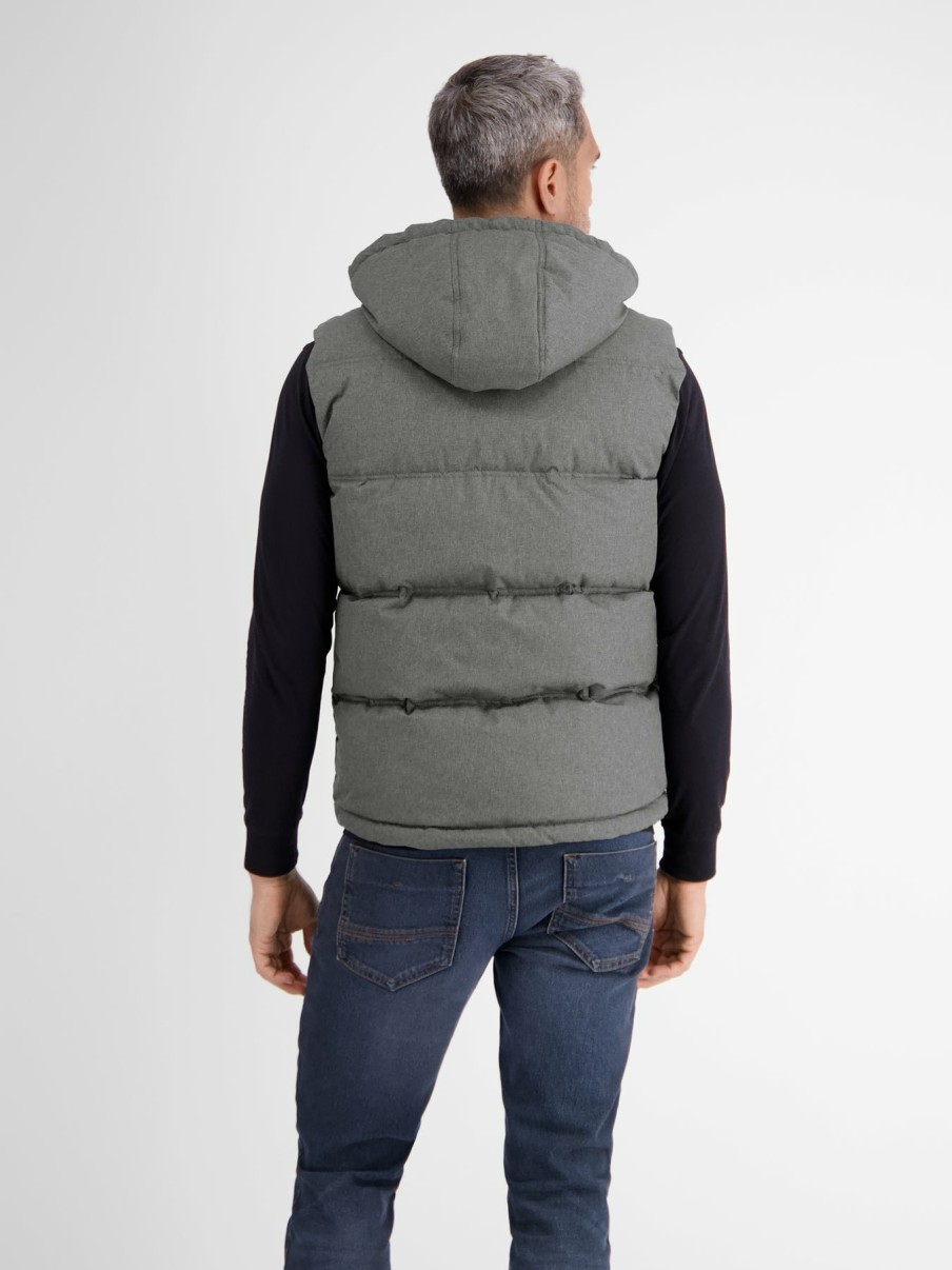 Heren LERROS | Gewatteerd Vest In Wollen Look Mid Grey Melang