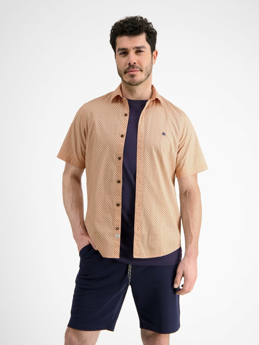 Heren LERROS | Shirt Met Korte Mouwen *Geometrische Aop*