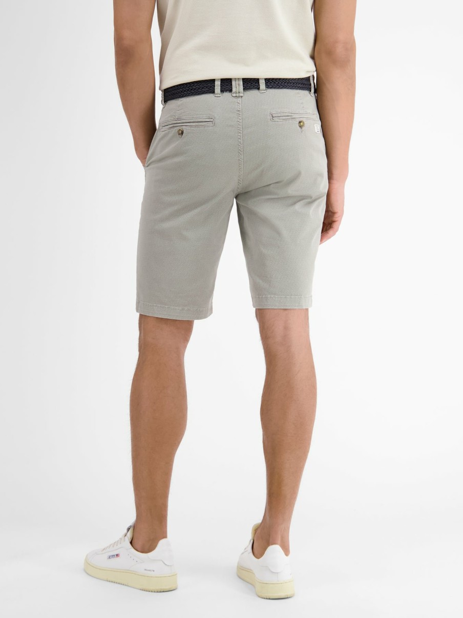 Heren LERROS | Chino Bermuda Short, Minimale All-Over Print Soft Stone