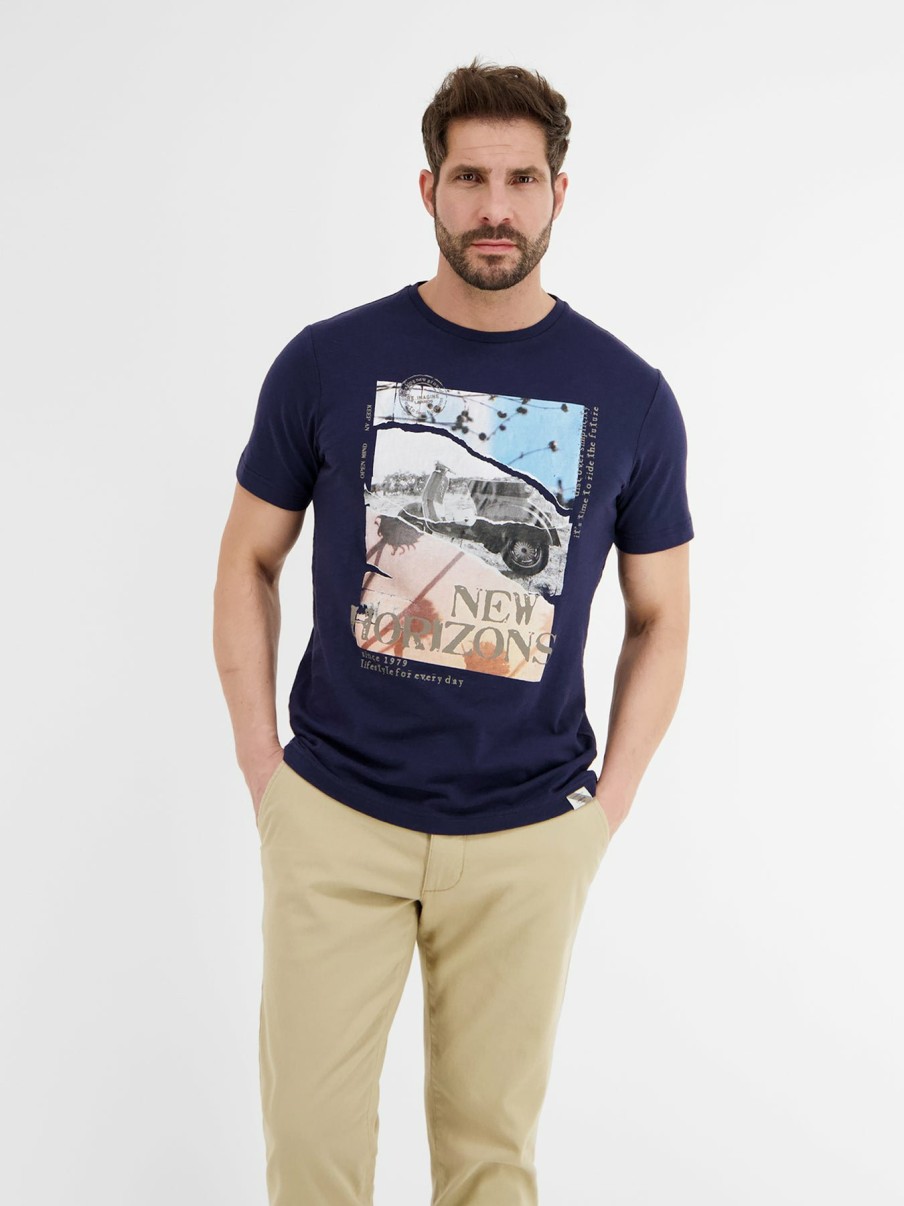 Heren LERROS | T-Shirt Met Grafische Print