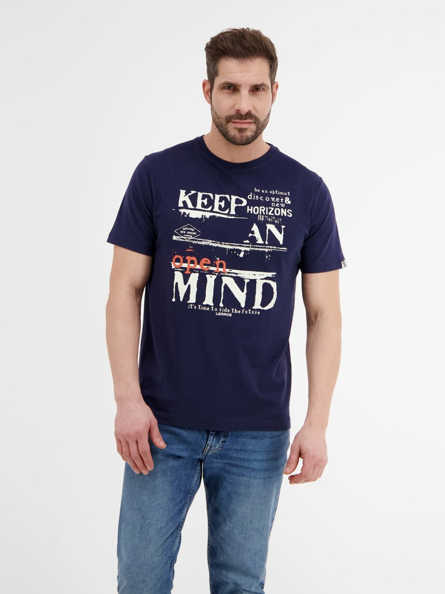 Heren LERROS | T-Shirt Met Print Op De Voorkant