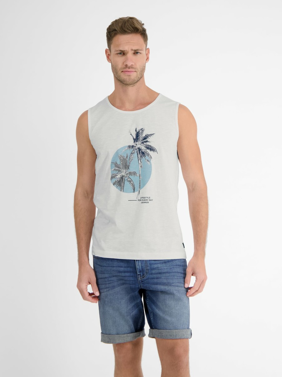 Heren LERROS | Tanktop Met Een Zomerse Palmbomenprint