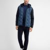 Heren LERROS | Sweatjack Met Nylon Voorkant Classic Navy