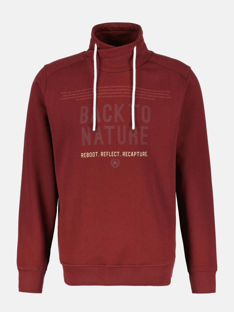 Heren LERROS | Sweatshirt Met Opstaande Kraag Wine Red