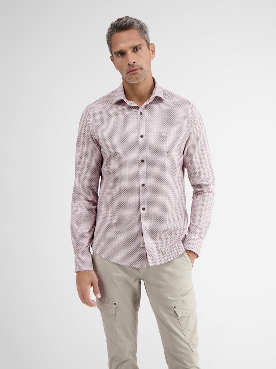 Heren LERROS | Shirt Met Lange Mouwen In Poplin Kwaliteit. Aop