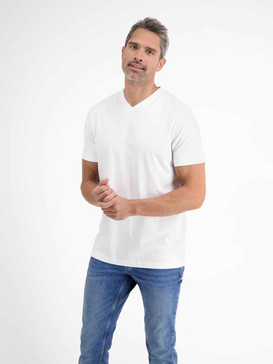 Heren LERROS | Dubbelpak Heren-T-Shirts, V-Hals Van Premium Katoenkwaliteit