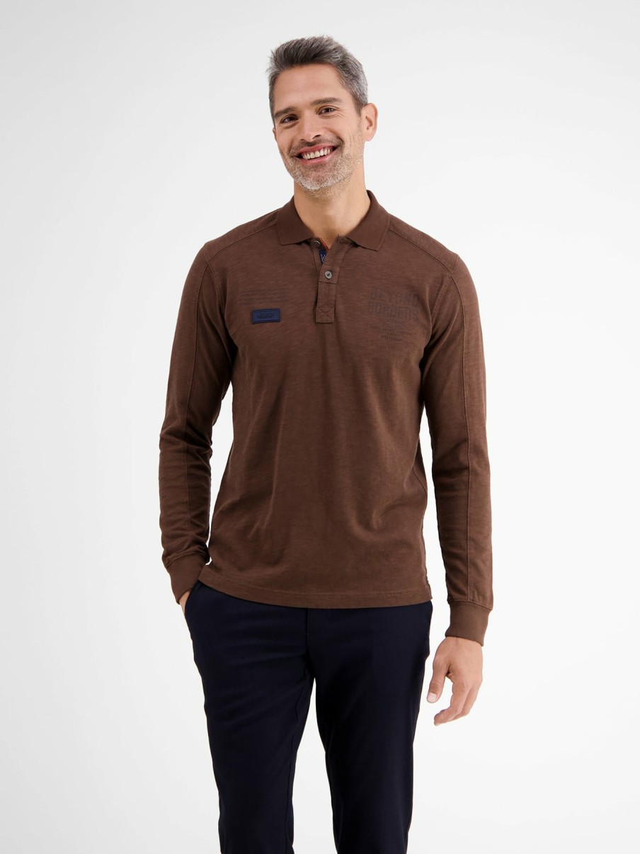 Heren LERROS | Jersey Polo In Rugbystijl Buffalo Brown