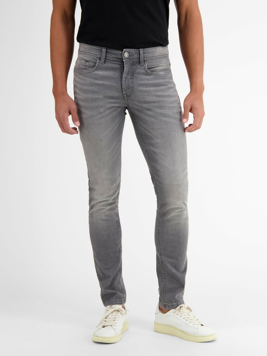 Heren LERROS | Conlin 5-Pocket Stretchdenim, Slim Fit, Grijs Anthrazit Melan