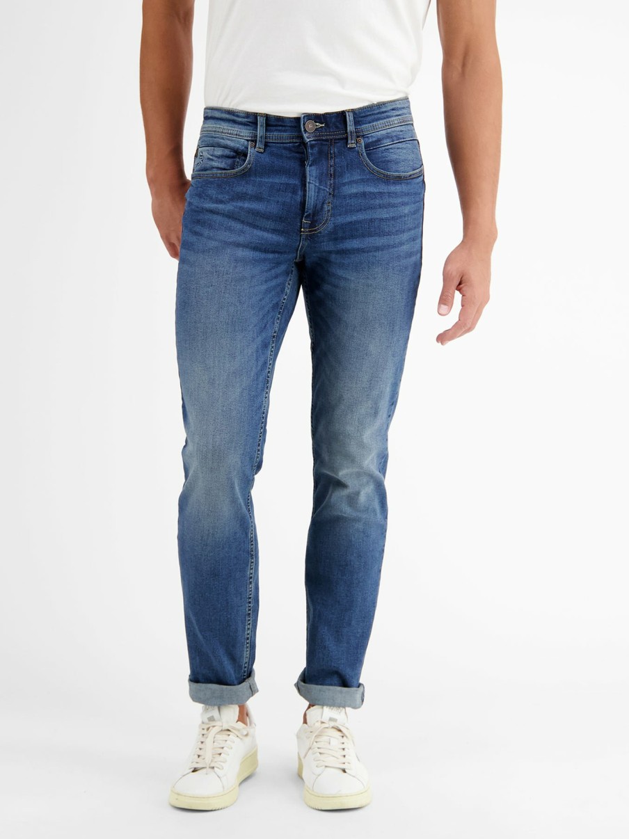 Heren LERROS | Baxter 5-Pocket Denim, Used-Look, Relaxed Fit, Lichtblauw Strong Blue