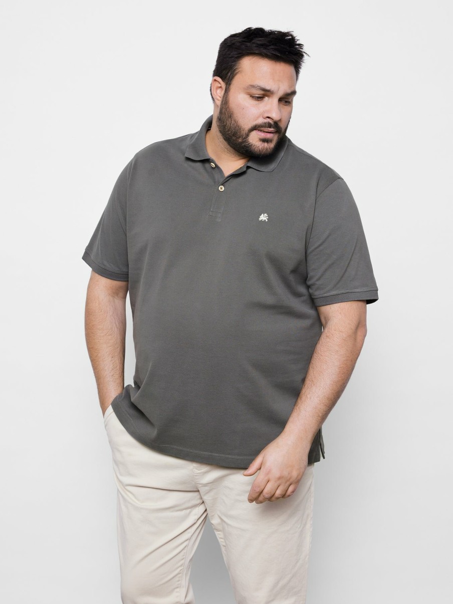 GROTE MAAT LERROS | Pique Poloshirt, Effen Kleur